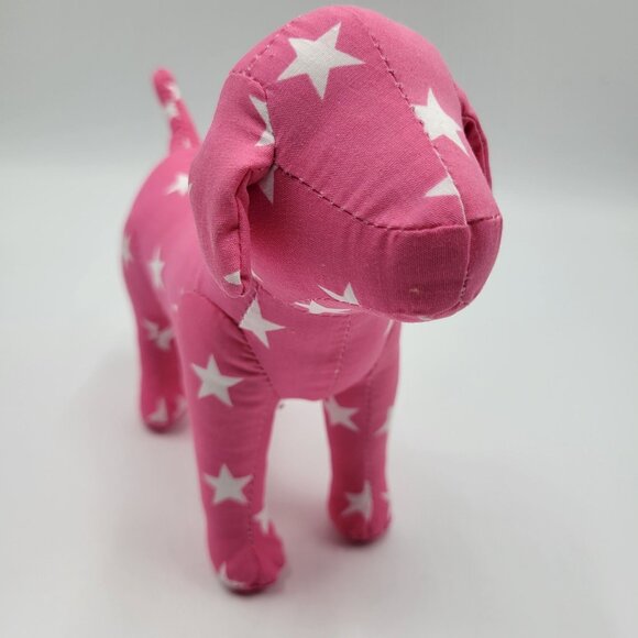 Victorias Secret Pink and Gold Dog Plush Toy Set Of 2 Pink Star & Gold Logo - Picture 12 of 16